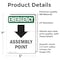 Signmission Assembly Point (Down Arrow) With Symbol, 5 in W x Rectangle, Vinyl Decal OS-2PACK-EM-D-57-V-10429 - alternate 4